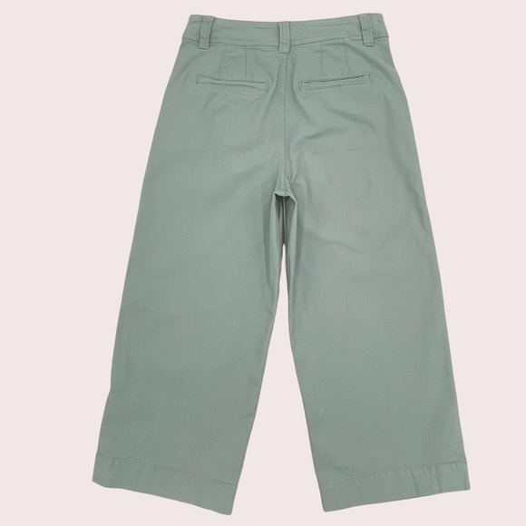 A New Day Mint Green High Waisted Culottes Cropped Wide Leg Pants Stetch Gaucho - Picture 3 of 12